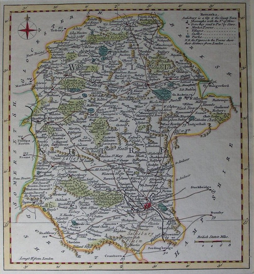 Map of Wiltshire - Kitchin-Gapper